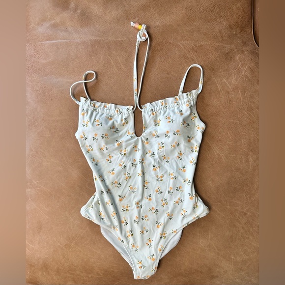 aerie Other - Aerie One Piece Cheeky Swimsuit White Floral Size Small